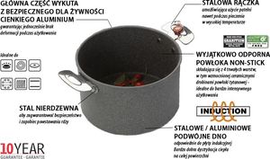 Patelnia Ballarini Wok BALLARINI granitowy indukcyjny 28 cm uniwersalny 3