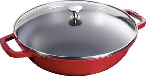 Patelnia STAUB Wok żeliwo pokrywka 30 cm czerwony 1