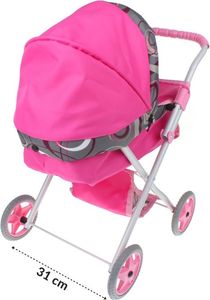 Wózek dla Lalek Głęboki + Torebka Produkt Polski - Róż 4