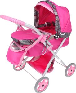 Wózek dla Lalek Głęboki + Torebka Produkt Polski - Róż 5