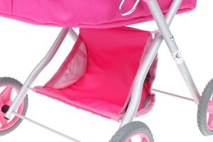 Wózek dla Lalek Głęboki + Torebka Produkt Polski - Róż 7