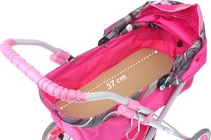 Wózek dla Lalek Głęboki + Torebka Produkt Polski - Róż 8
