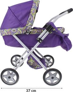 Wózek dla Lalek Głęboki + Torebka Produkt Polski- Fioletowy 3