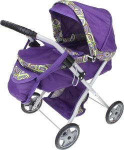 Wózek dla Lalek Głęboki + Torebka Produkt Polski- Fioletowy 5