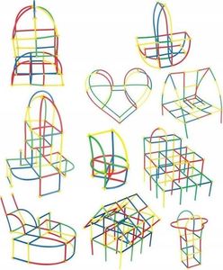 Klocki Słomki Konstrukcyjne Patyczki Zestaw 700el. 12