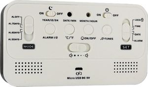 MPM CYFROWY BUDZIK LED, data, termometr, drzemka. 4003.90 3