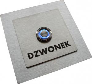 MT3CH Przycisk dzwonka do domofonu wyjścia wejścia furtki bramy drzwi Stal LED 9/12/24/230V 10x10 kwadrat INOX nierdzewny 2