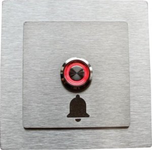 MT3CH Przycisk dzwonka do domofonu wyjścia wejścia furtki bramy drzwi Stal LED 9/12/24/230V 10x10 kwadrat INOX nierdzewny 4