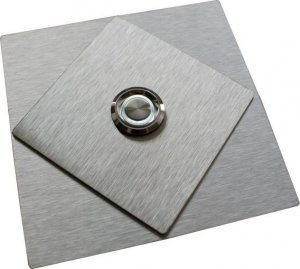 MT3CH Przycisk dzwonka do domofonu wyjścia wejścia furtki bramy drzwi Stal LED 9/12/24/230V 10x10 kwadrat INOX nierdzewny 9