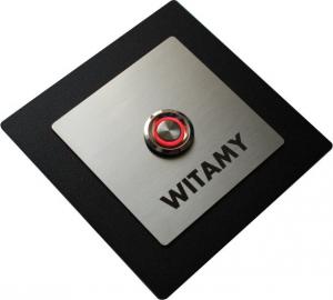 MT3CH Przycisk dzwonka do domofonu wyjścia wejścia furtki bramy drzwi Stal LED 9/12/24/230V 10x10 kwadrat czarny 6