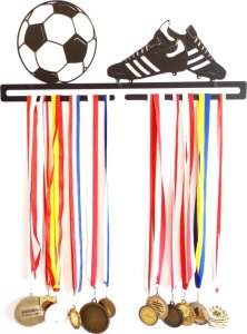 MT3CH Duży solidny metalowy wieszak na medale medalówka PIŁKA NOŻNA PIŁKARZ FOOTBALL czarny 2