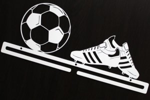 MT3CH Duży solidny metalowy wieszak na medale medalówka PIŁKA NOŻNA PIŁKARZ FOOTBALL czarny 8