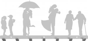 MT3CH Duży metalowy wieszak ścienny wiszący do przedpokoju na kurtki ubrania klucze loft LIVE RODZINA ŻYCIE czarny 3