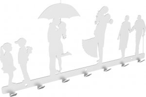 MT3CH Duży metalowy wieszak ścienny wiszący do przedpokoju na kurtki ubrania klucze loft LIVE RODZINA ŻYCIE czarny 5