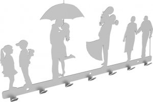 MT3CH Duży metalowy wieszak ścienny wiszący do przedpokoju na kurtki ubrania klucze loft LIVE RODZINA ŻYCIE czarny 6