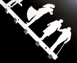 MT3CH Duży metalowy wieszak ścienny wiszący do przedpokoju na kurtki ubrania klucze loft LIVE RODZINA ŻYCIE czarny 12