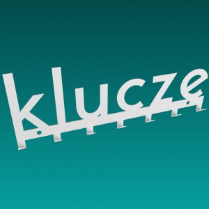 MT3CH Metalowy wieszak ścienny wiszący do przedpokoju na ubrania klucze loft napis KLUCZE czarny 4