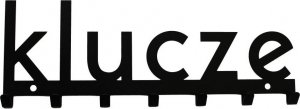 MT3CH Metalowy wieszak ścienny wiszący do przedpokoju na ubrania klucze loft napis KLUCZE czarny 5