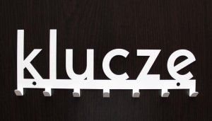 MT3CH Metalowy wieszak ścienny wiszący do przedpokoju na ubrania klucze loft napis KLUCZE czarny 6