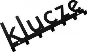 MT3CH Metalowy wieszak ścienny wiszący do przedpokoju na ubrania klucze loft napis KLUCZE czarny 7