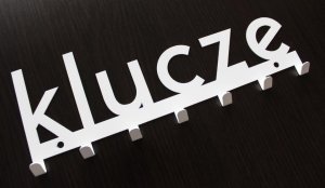 MT3CH Metalowy wieszak ścienny wiszący do przedpokoju na ubrania klucze loft napis KLUCZE czarny 8