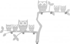 MT3CH Duży metalowy wieszak ścienny wiszący do przedpokoju na kurtki ubrania klucze loft SOWY czarny 3