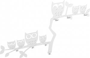 MT3CH Duży metalowy wieszak ścienny wiszący do przedpokoju na kurtki ubrania klucze loft SOWY czarny 5