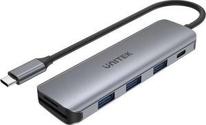 HUB USB Unitek 1x SD 1x USB-C 1x microSD  + 3x USB-A 3.1 Gen1 (H1107C) 1