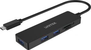 HUB USB Unitek 1x SD 1x microSD  + 3x USB-A 3.1 Gen1 (H1108B) 1