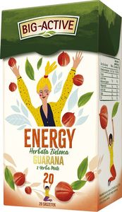 Big Active Herbata zielona Energy guarana z Yerba Mate 20 torebek - 4 szt. 1