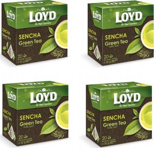LOYD Herbata LOYD Green zielona Sencha 80 torebek piramidki 1