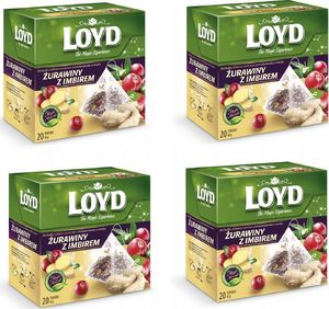 LOYD LOYD Herbata Żurawina z imbirem 80 torebek piramidki 1