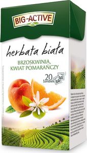 Big Active Herbata Big - Active biała z brzoskwinią i kwiatem pomarańczy 20 torebek - 4szt. 1
