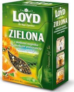LOYD Herbata liściasta LOYD Zielona z płatkami nagietka o smaku opuncji 80 g 1