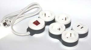 Listwa zasilająca Hilark przeciwprzepięciowa 4 gniazda 5 m biała (NFS-140-5M) 2