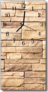 Tulup Zegar Szklany Pionowy Kamienny mur beżowy 30x60 cm - 95180203 1