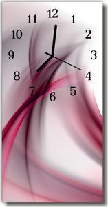 Tulup Zegar Szklany Pionowy Sztuka Abstrakcja linie purpurowy 30x60 cm - 20509949 1