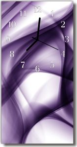 Tulup Zegar Szklany Pionowy Sztuka Abstrakcja purpurowy 30x60 cm - 73960286 1