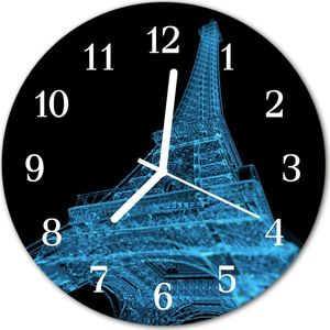 Tulup Zegar na szkle Wieża Eiffla w Paryżu Miasto fi 30 cm 44923387 1