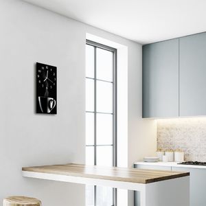 Tulup Zegar szklany Kuchnia Filiżanka kawy czarny 30x60 - 70894387 4