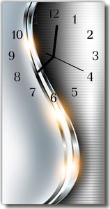 Tulup Zegar szklany Nowoczesny Metal metalowy srebrny 30x60 - 97731386 1