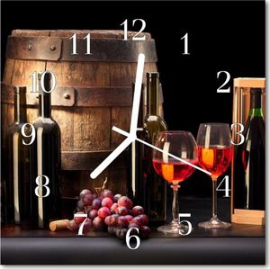 Tulup Zegar szklany kwadratowy Beczka na wino 30x30 cm -46346098 1