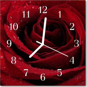Tulup Zegar szklany kwadratowy Róża 30x30 cm -59415781 1