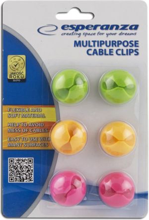 Organizer Esperanza Uchwyt Różne kolory 6 sztuk  (EBA101M) 2