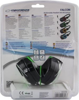 Słuchawki Esperanza EH152G Czarno-zielone 7