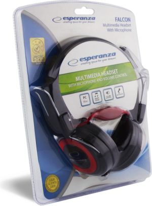 Słuchawki Esperanza EH152R Czarno-czerwone 6