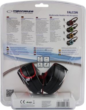 Słuchawki Esperanza EH152R Czarno-czerwone 7