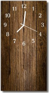 Tulup Zegar szklany pionowy Drewno deska brązowy 30x60 - 129798866 1