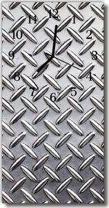 Tulup Zegar szklany pionowy Metalowy srebrny 30x60 - 45681686 1