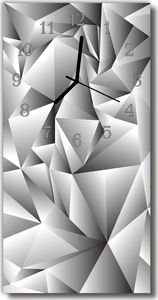 Tulup Zegar szklany pionowy Sztuka 3d grafika szary 30x60 - 58967972 1